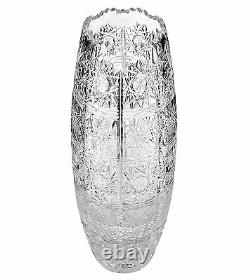 10H Crystal Cut Decorative Flower Vase, Centerpiece Bud Vase, Wedding Gift