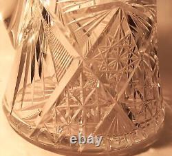 10.5 7 POUNDS! American brilliant cut crystal pitcher thistle art glass vase