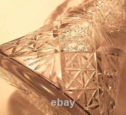 10.5 7 POUNDS! American brilliant cut crystal pitcher thistle art glass vase