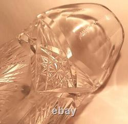 10.5 7 POUNDS! American brilliant cut crystal pitcher thistle art glass vase