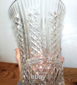 10 Flared WATERFORD Cut Crystal Vase Signed, Heavy, Elegant, Large