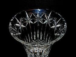 10 Waterford Balmoral Pattern Cut Crystal Pineapple Star Faceted Footed Vase