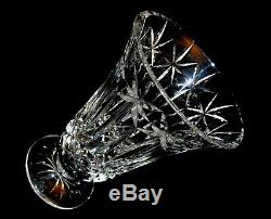 10 Waterford Balmoral Pattern Cut Crystal Pineapple Star Faceted Footed Vase