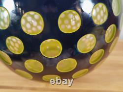 10x10 CARL SCHAPPEL HAIDA STYLE BOHEMIAN CUT CRYSTAL GLASS BALL VASE