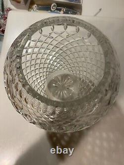 11 hand cut 24% lead crystal Vase Poland flower centerpiece Glass Art