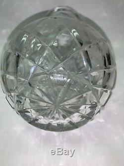 12 H American Brilliant Period ABP Clear Cut Glass Vase Thick Glass Crystal