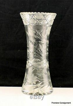 12 Tall Vintage Antique ABP American Brilliance Corset Cut Crystal Vase