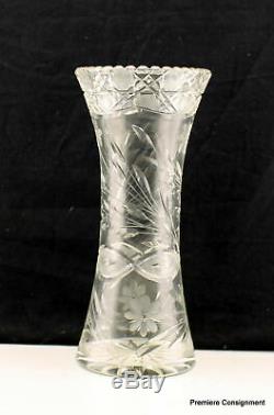 12 Tall Vintage Antique ABP American Brilliance Corset Cut Crystal Vase