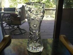 12 Vase Corset Hobstar Flower ABP antique American Brilliant Cut glass crystal