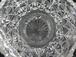 13.75 ABP American Brilliant Period Daisy Pairpoint Cut Crystal Corset Vase