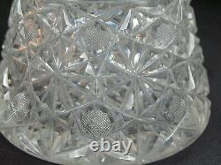 13.75 ABP American Brilliant Period Daisy Pairpoint Cut Crystal Corset Vase