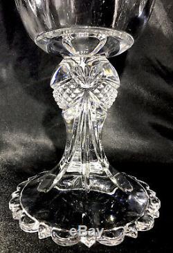 16 Tall TOWLE Diamond Point Swags Fan Cut Crystal Pedestal Vase MINT CONDITION