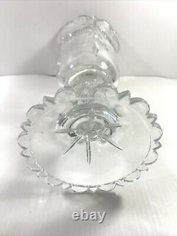 16 Towle 24% Lead Crystal Pedestal Vase Diamond Point Swags Fan Cut