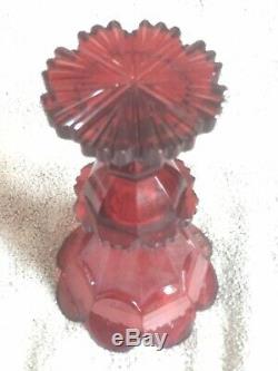 1844 German Bohemian Ruby Cut Crystal Vase Norderney Germany