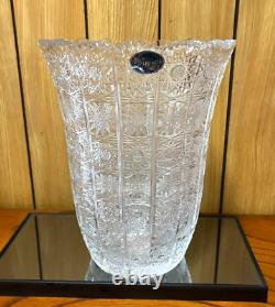 1900's Bohemian Czechoslovakia Crystal Glass Cut Flower Vase