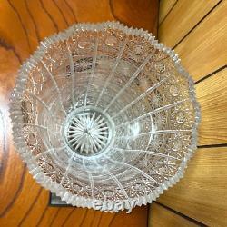 1900's Bohemian Czechoslovakia Crystal Glass Cut Flower Vase