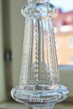 19C Antique Imperial Russian Cut Glass Cranberry Fruit Vase Candy Bowl on Stem
