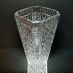 1 (One) WATERFORD GIFTWARE Cut Lead Crystal Diamond Cut Square Hex Vase 7