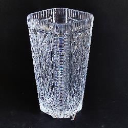 1 (One) WATERFORD VINTAGE Cut Crystal 7 in Hexagonal Vase Signed DISCONTINUED