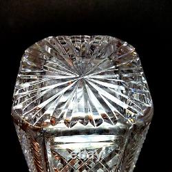 1 (One) WATERFORD VINTAGE Cut Crystal 7 in Hexagonal Vase Signed DISCONTINUED