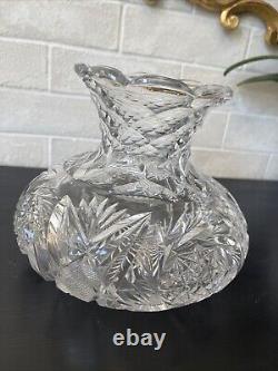 20th Century Antique American Brilliant Cut Glass Vase