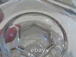 20th c French cut crystal footed (squared base) vase baccarat h 21,5cm 8,5inch
