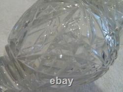 20th c French cut crystal footed (squared base) vase baccarat h 21,5cm 8,5inch