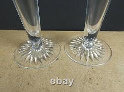 2 William Yeoward Crystal 10 Vases Cut Ribbed Band (it@b8)