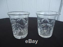 2 vintage cut crystal vases bohemia scotch whisky glasses