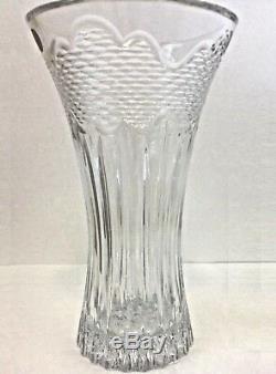 $498 Varga Art 24% Lead Crystal 12 Vase Signed Hand Cut Large Hungary Butterfly