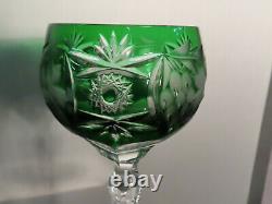 4-BOHEMIAN CUT TO CLEAR CRYSTAL WINE GLASSES, 8.1/4 t