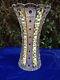 4vintage Bohemia 18k Gold Enamel Queen Lace Cut 24% Crystal Vase 14 Mint Nib