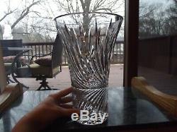 9-1/2 Flower VASE Germany Lausitzer Glass 24% Lead Crystal vintage cut swirl