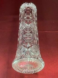 ABP AMERICAN BRILLIANT PERIOD CUT GLASS CRYSTAL VASE About 12 Inches TALL