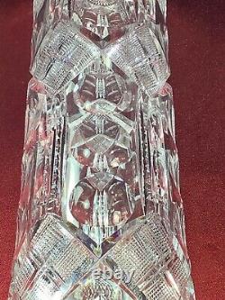 ABP AMERICAN BRILLIANT PERIOD CUT GLASS CRYSTAL VASE About 12 Inches TALL