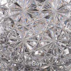 ABP American Brilliant Cut Crystal Round Vase 5.5 tall, Prism Star Diamond