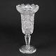 Abp American Brilliant Cut Crystal Vase 10.5 Tall Hobstar Buzz Pattern Glass