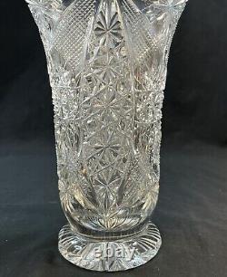 ABP American Brilliant Cut Crystal Vase EUC! 8.5 No Chips (AKZ)