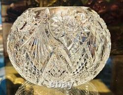 ABP American Brilliant Period Dorflinger Cut Glass Rose Bowl Vase Essex 2 AVAILA