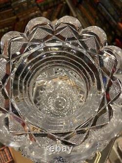 ABP CUT GLASS FLOWER CENTER in ELMIRA PATTERN AMERICAN BRILLIANT PERIOD