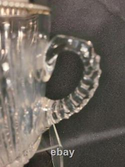 ABP Cut Glass Meriden Zipper Cut Ice Pail Wilcox Sterling Rim