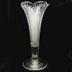 Abp Cut Glass Trumpet Vase Diamond Pattern Crystal 4.25lbs Unsigned 14 Tall