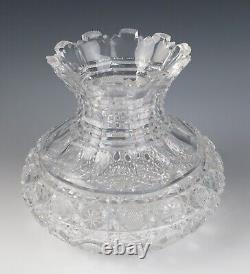 ABP Harvard Pattern Cut Glass Vase American Brilliant Period Antique