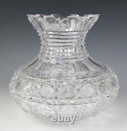 ABP Harvard Pattern Cut Glass Vase American Brilliant Period Antique