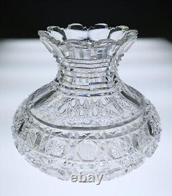 ABP Harvard Pattern Cut Glass Vase American Brilliant Period Antique