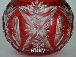 AMAZING VINTAGE VASE GLASS CRYSTAL SAINT LOUIS RED CRANBERRY 81/2 signed