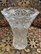 American Brilliant Period Cut Crystal Vase 10 Inches Flared Very Nice Piece