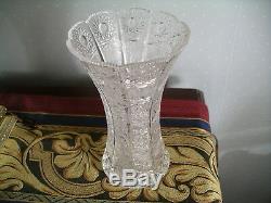 AMERICAN BRILLIANT cut glass LARGE 10 vase