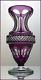 Amethyst Purple Pedestal Vase Cut To Clear 24% Lead Crystal Bavaria Germany Wmf