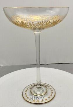 ANTIQUE MOSER BOHEMIAN CUT CRYSTAL AND GILT COMPOTE / CANDY VASE (c. 1890) v/g